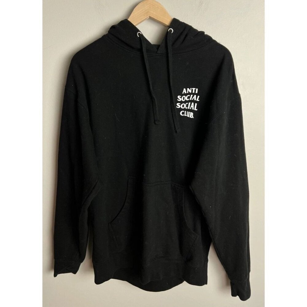 Anti Social Social Club ASSC Black Logo Pullover Hoodie Size Large Lounge Men’s
